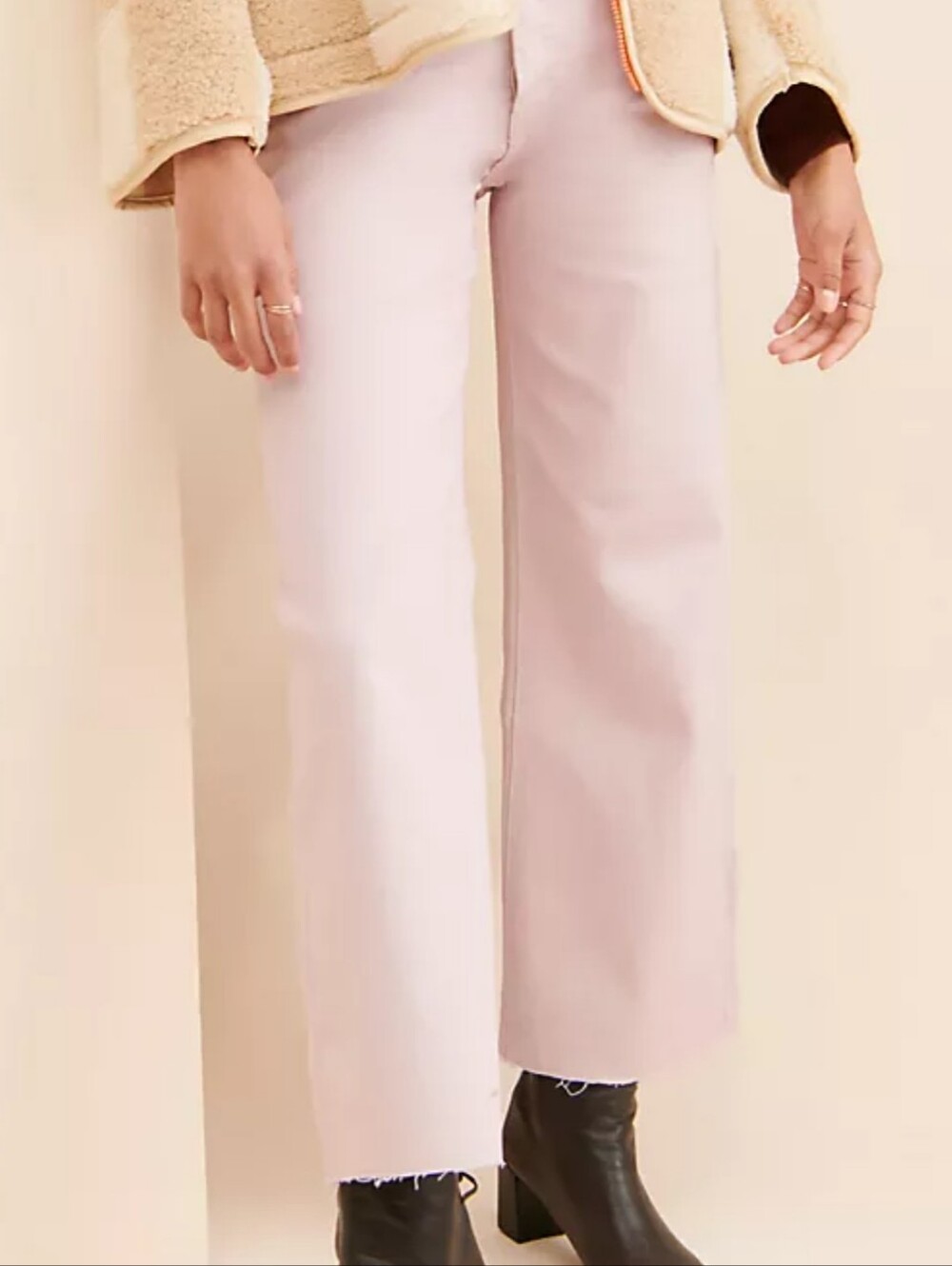 Hudson Light Pink Wide-Leg Jeans